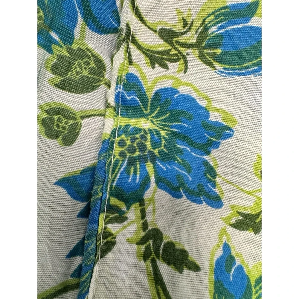 VTG Lot Twin Sheet 2 Set Flat Fitted Pillowcase Flower Power Groovy Florals Blue